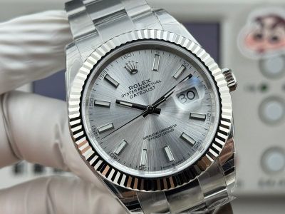 WKD Factory Rolex Datejust 3235 Movement 41mm Index Silver Oyster Watch